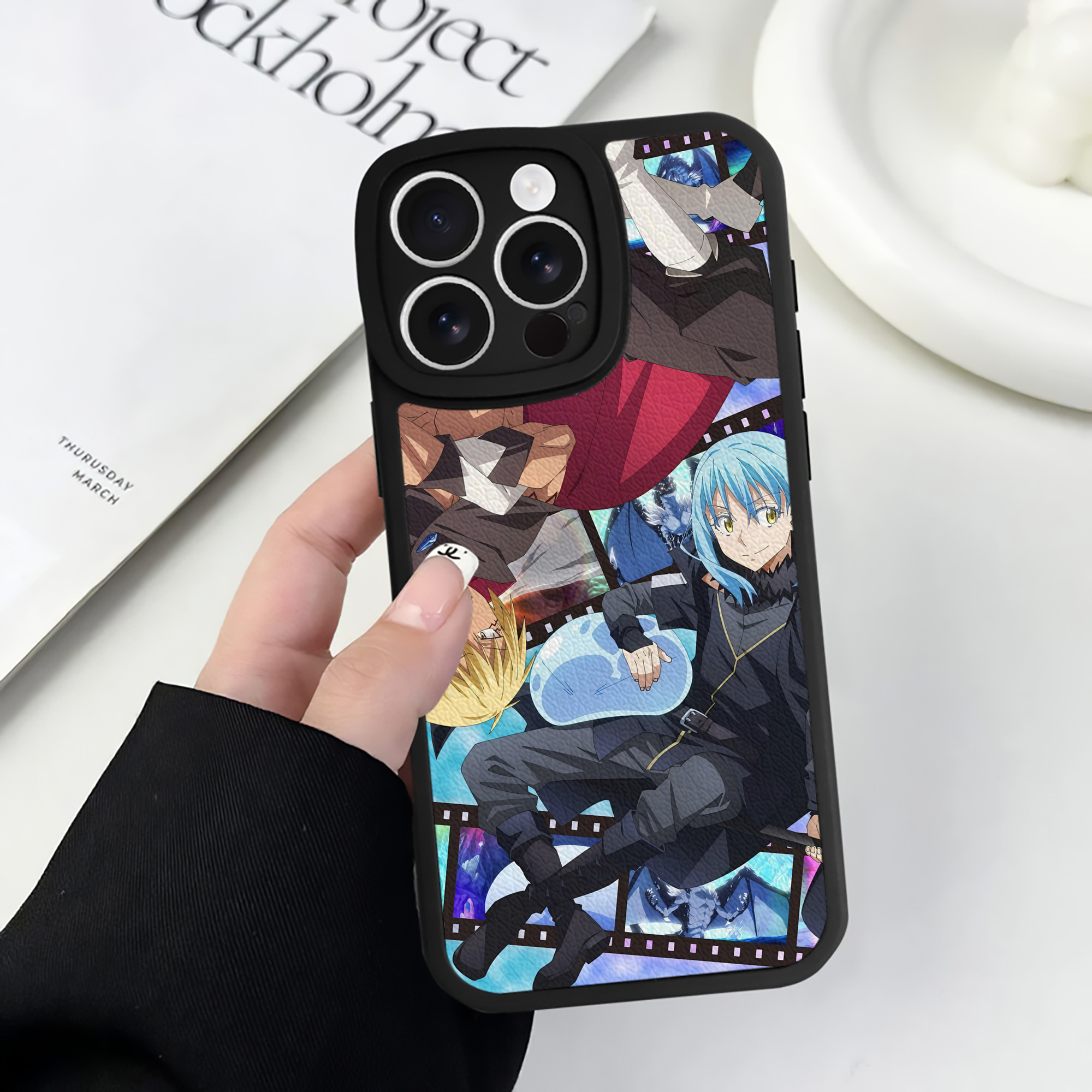 （画像用） 転スラ Regarding Reincarnated to Slime 【iPhone 16シリーズ対応】シリコンスマホケース（レザー調） 材質：シリコン